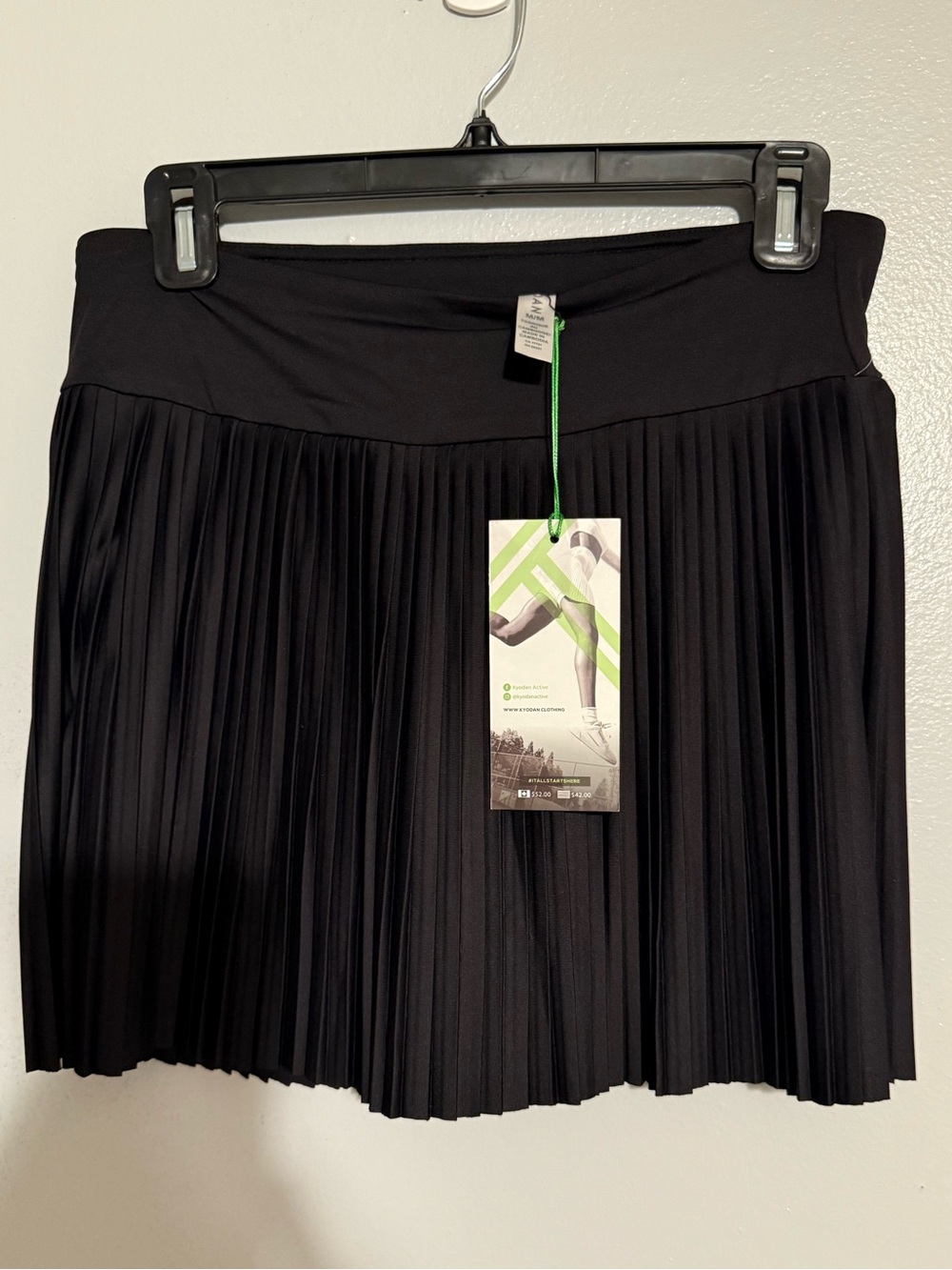 Kyodan Black Pleated Skater Sport Skirt